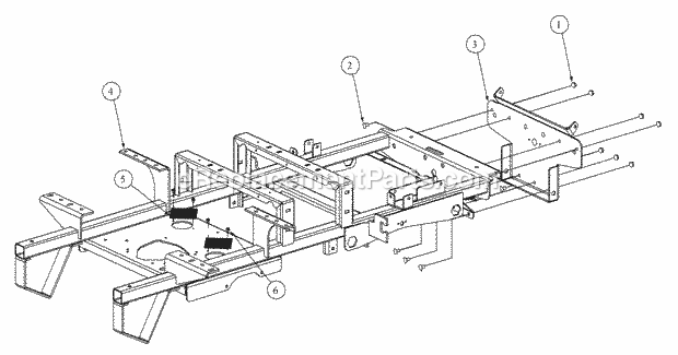 Frame Assembly Diagram and Parts List for 3648 53AB5D4M100 Cub Cadet Lawn Mower